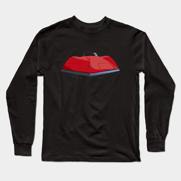 Chevrolet C3 Corvette Sting Ray -styized Long Sleeve T-Shirt by mal_photography